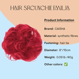 CAISHA Large Hairpiece Scrunchy Instant Updo Curly Messy Bun Red G28E