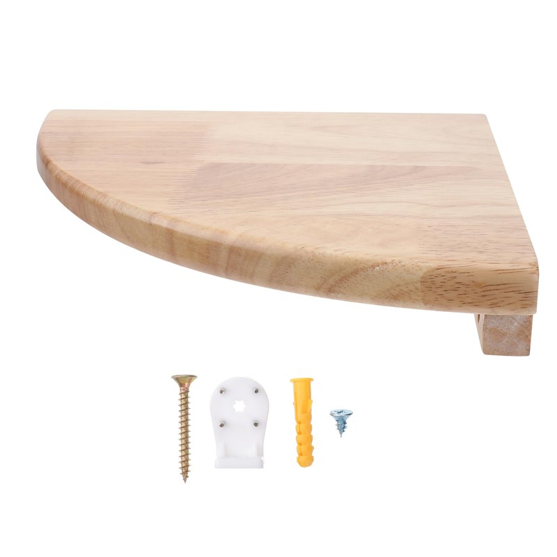 Corner Floating Wall Mounted Shelf Wood Shelves Display Round Edging