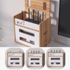 Wooden Router Shelf, Desktop WiFi Router Storage Box Modem Rack,