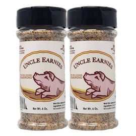 2 Pack of Barbecue Seasoning Uncle Earnies Bottles (6oz, Pork Rib and Chicken Seasoning)