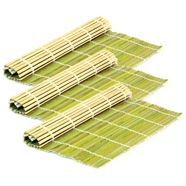 TrueCraftware- 9-1/2” x 9-1/2” Flat Bamboo Sushi Roller Set of