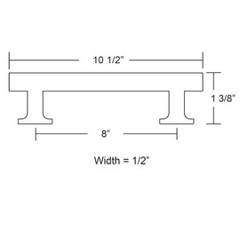 Emtek Freestone Pull Available in 6 Sizes and 6 finishes - 86456US19 - (Center to Center 8") - Flat Black (US19)