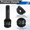 HARFINGTON 5pcs 1/2" Drive M14 Triple Square Impact Spline Bit