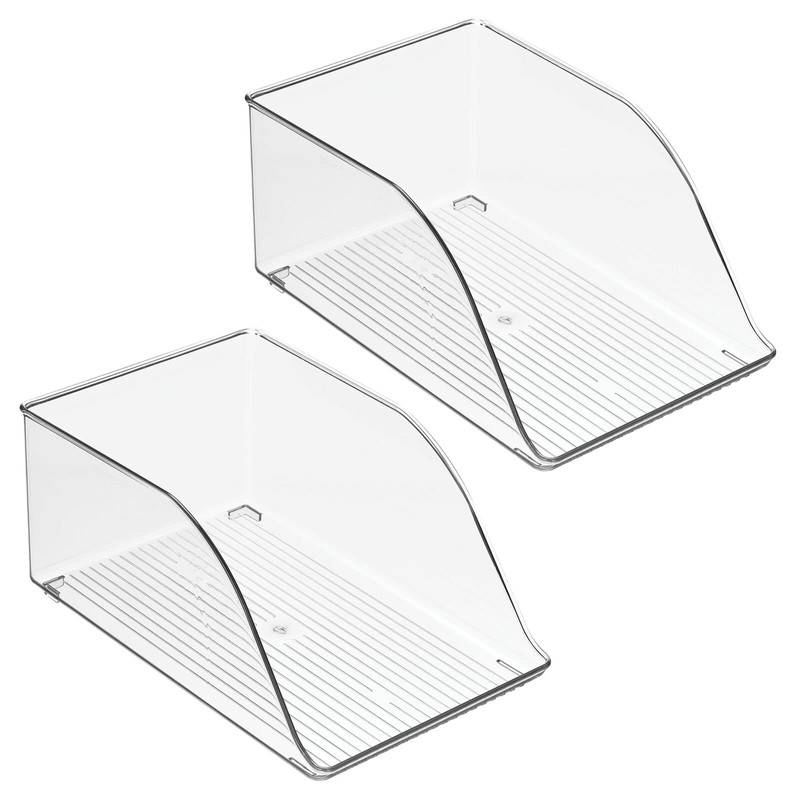 mDesign Small Plastic Water Bottle Stackable Storage Organization Bin with