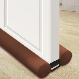JUJIBL Under Door Draft Stopper Draft Blocker for Bottom of Door Seal Insulator Noise Stopper Weather Stripping Breeze Blocker (Brown, 39" (Up to 1.1" Gaps))