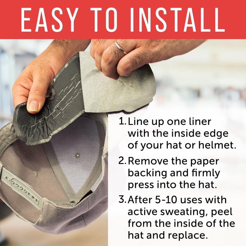 Maplefield Ultra Absorbent 3-Layer Disposable Hat & Helmet Sweat Liner
