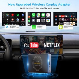 SINWE Wireless Carplay Adapter -2025 New 3 in 1 Carplay Wireless Adapter,Mini Size, Plug and Play for iOS10+and for Android