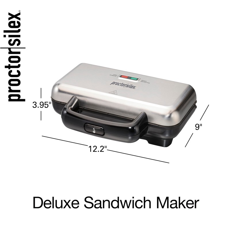 Proctor Silex Deluxe Hot Sandwich Maker With Easy-Clean Durable PFAS-Free