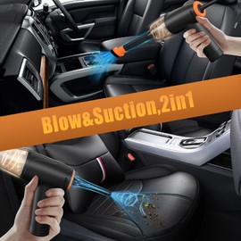 TBCR Handheld Car Vacuum Cleaner Cordless, 9000Pa Vacuum and Air Duster, Mini Car Vacuum Portable Cordless with 6000mAh Battery, 3 Filters, Storage Bag - Ideal for Home, Office