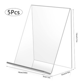 Transparent Table Stand, Pack of 5, Acrylic Book Stand, Multifunctional Book Easel for Books, Notes, Notebooks, Crafts, Artwork, Small Items