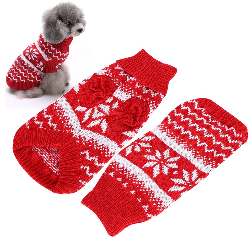 Lovely Snowflake Pet Clothing Winter Christmas Sweater Warm Clothes for