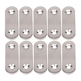 BQLZR Stainless Steel 2 Holes Flat Corner Brace Plate Connector 47x15.5x5mm Pack of 10