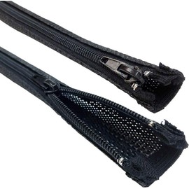 Electriduct 7/8" Expandable Braided Zipper Sleeving Wrap Around Sleeve - 5 Feet