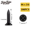 #6 * 3/4" Wood Screws, Flat Head Phillips Black Stainless