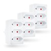 feletec 3-Way Socket Adaptor 3x Euro, White, Pack of 3,