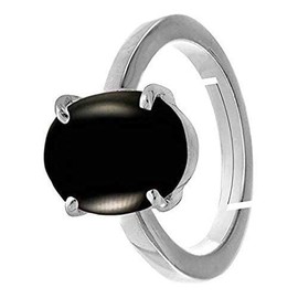 LMDPRAJAPATIS 4.25 Carat Natural Black Onyx 925 Sterling Silver Promise Ring For Men And Women's