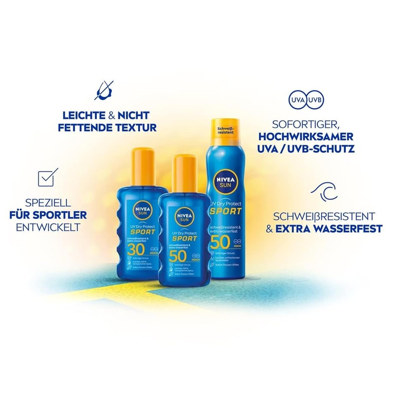NIVEA SUN UV Dry Protect Sport Sonnenspray LSF 50 (200