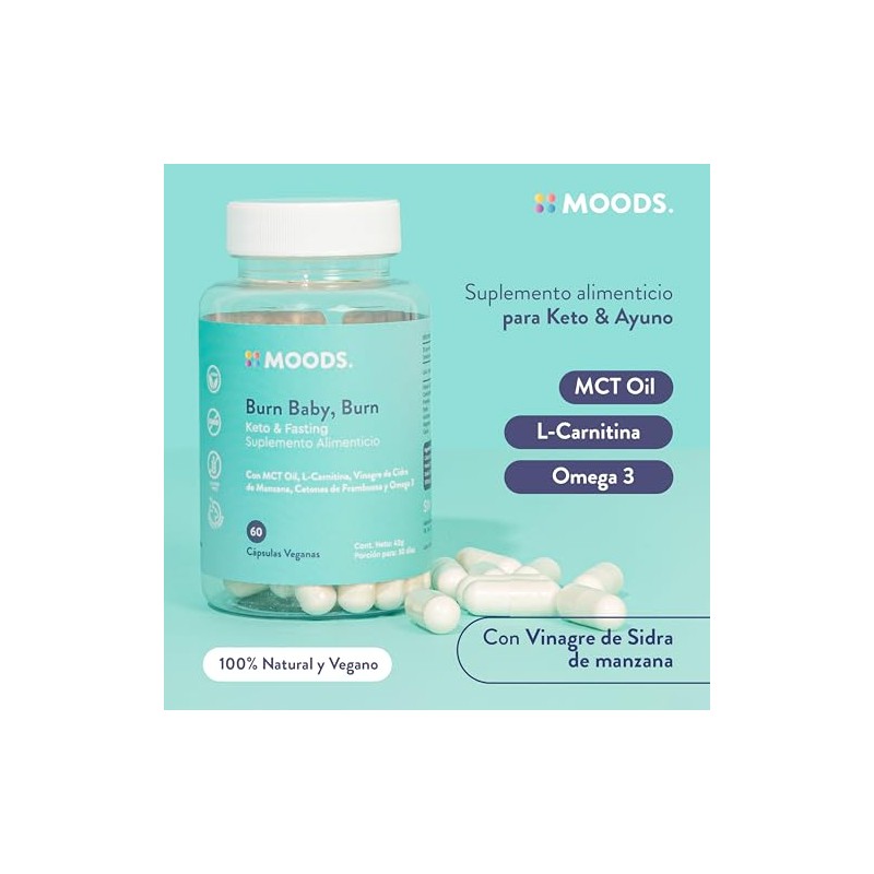 Suplemento Keto y Ayuno con MCT Oil, L-Carnitina y Omega