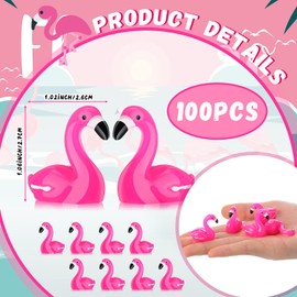 Marsui 100 Pcs Miniature Animals Resin Mini Frogs Horse Ducks Flamingos Cows Pigs Figurines DIY Miniature Garden Accessories Fairy Dollhouse Aquarium Potted Crafts for Home Decor (Flamingo)