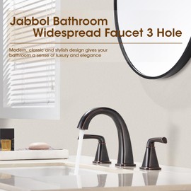 Widespread Bathroom Faucet 3 Hole, Oil-Rubbed Bronze Bathroom Sink Faucet, 2 Handle Brass Bathroom Faucets for Vanity Faucet with Pop Up Drain and 2 Supply Lines