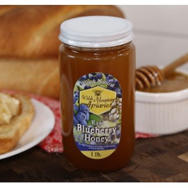 Blueberry Blossom Honey by Welsh Mountain Apiaries, Raw and Unfiltered, Wild Foraged Honey, 16 Ounce Jar (Pack of 3)