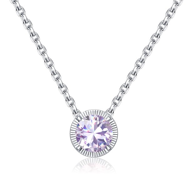 Shysnow Women’s June Birthstones Necklace - Alexandrite Purple Crystal Pendant