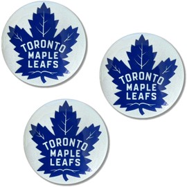 3 Pcs Maple Leafs Buttons Pins, Hockey Team Badge Decoration Accessories for Boys Girls Teens Men Women, Holiday Birthday Party Gift for Hockey Fans