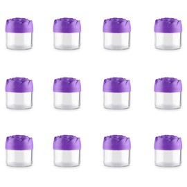12 Pieces 20g Plastic Cosmetic Jars Cosmetic Containers Travel Cream Jars Containers Mini Cosmetic Makeup Jars Refillable Empty Lotion Cream Containers with Rose Shaped Lid, Purple