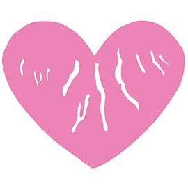 Finger Lakes Heart Sketch Vinyl Decal - 5"- Die-Cut Sticker - for Cars, Trucks, Windows, Laptops, Tablets - 3.0 mm Thick Vinyl - Soft Pink