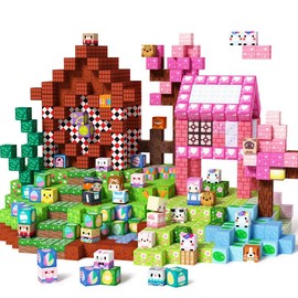 GobiDex 500PCS Game-Basesd STEM Mystic Grove Easter Egg Magnetic Blocks Spring Creative Toy Set in Gift Package - Color: 200 PCS (100PCS *2)