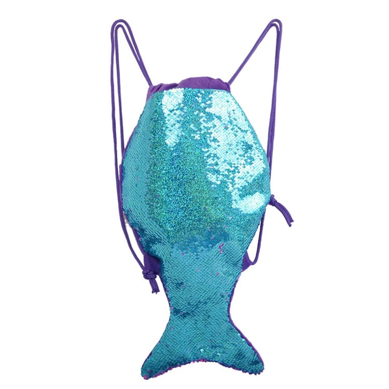 Magic Mermaid Tail Sequins Backpack Mermaid Drawstring Magic Reversible Sequins