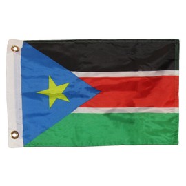 AES 12x18 12"x18" South Sudan Country 100% Polyester Motorcycle Boat Flag Grommets Fade Resistant Double Stitched Premium Penant House Banner Grommets
