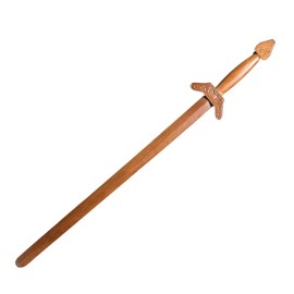 Wooden Medieval Sword Practice Fantasy Longsword Prop for Cosplay, Display L36"