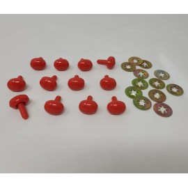 Zim's Bulk VTG Zim's Red E-Type 17mm Oval Plastic Animal Safety Nose Craft Doll Toy