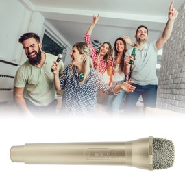 Prop Microphone Kafuty 1 Toy Microphone Plastic Realistic Prop Microphone for Karaoke Dance Shows Practice Microphone Prop for Karaoke (Gold)