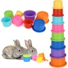 YTPAFK 8Pcs Stacking Cups, Rabbit Stacking Cups, BPA-Free Safe Plastic,