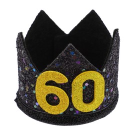 PRETYZOOM 1 x Crown Birthday Hat Birthday King Crowns Birthday Cap Accessories for Birthday Headdress Glittering Birthday Hat Men Decor 60 Baby Decorative Hat Number Fleece