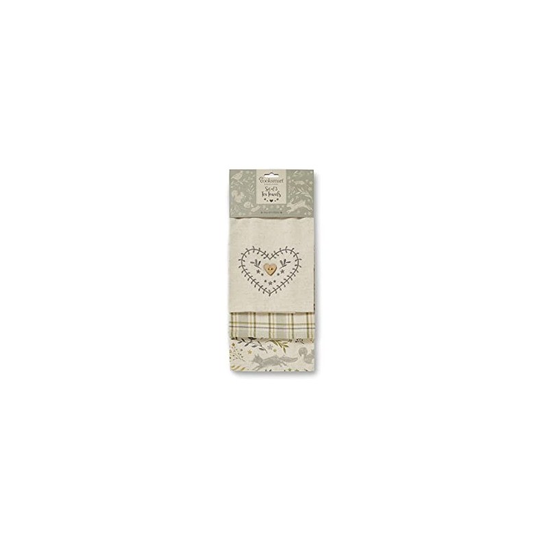 Cooksmart British Designed Pack of 3 Tea Towels | Luxury