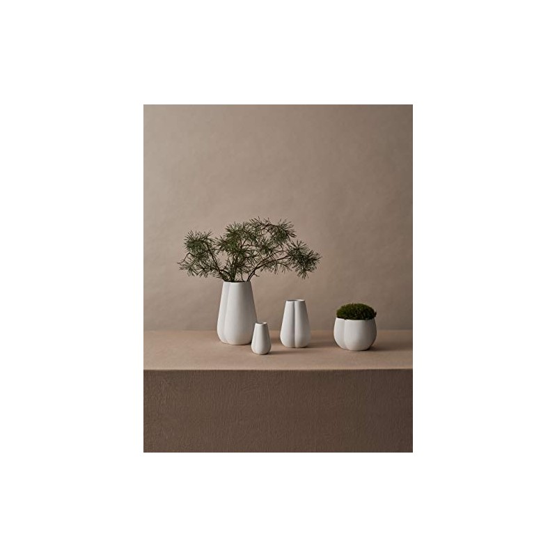Cooee Design Clover 18 cm White Ceramic Vase Diameter 11.5