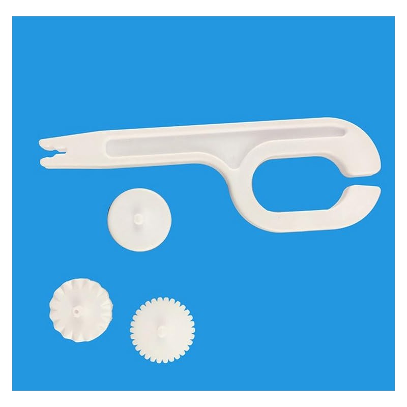 Fondant Cutter & Embosser, 3 Interchangeable Wheels, Food Grade Plastic,White