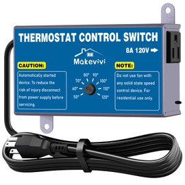 Makevivi Attic Fan Thermostat Control, Plug & Play Socket Design, 5Ft