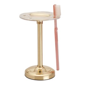 Toothbrush Holder Vintage Free Standing Solid Brass Design 4.5" H