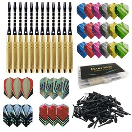 Professional Soft Tip Darts Set with 12 Dart Barrels 30 Dart  and 100 Soft Dart Heads Gift for Dart Lovers