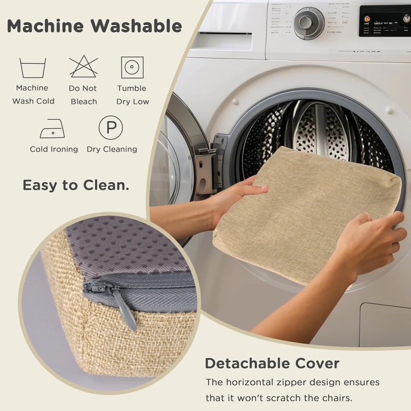 AddGrace Anti-Slip Bar Stool Cushions Square Bar Stool Seat Cushions