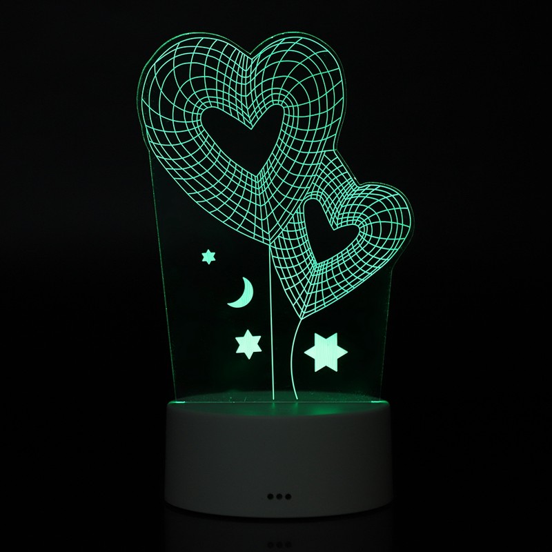 4.5V USB 3D Illusion Visual Romantic Night Lamp 7 Colors