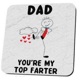 Fathers Day Funny Gift For Dad Father's Top Farter Joke Presents For Him Pun Gag Drinks Coffee Coaster Birthday Gifts For Him Step Dad Gifts