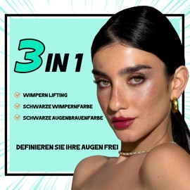 Eyelash Lifting Set, Lash Lifting Set with Black Eyebrow Dyeing Set, Semi-Permanent, Vegan and Cruelty-Free, Suitable for Salon and Home Use