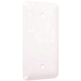 TayMac WRW-B 1-Gang White Smooth Metal Princess Blank Wall Plate WRW-B, Outlet Cover Wall Plate with Screws, Electrical Outlet Cover Plate for 1 Device