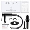 SOKA Brass Bathroom Faucet Matte Black with Pop-up Sink Drain