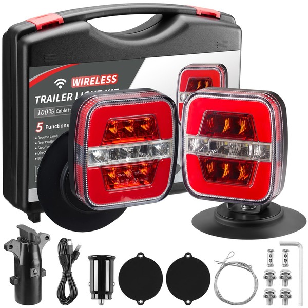 inhtgeas Wireless Trailer Lights - Magnetic Trailer Lights Adjustable Tow